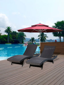 Outdoor Wicker Lounger Bed Balcony Swimming Pool Lounge Chair Outdoor Patio Yard Single Combination Casual Folding Beach Chair