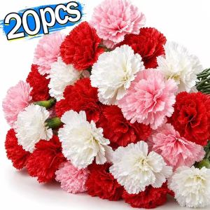 20Pcs Cao Cấp Thực Tế Cảm Giác Carnation bó hoa nhân tạo đạo cụ chụp ảnh Đám Cưới Lễ Hội Trang Trí cắm hoa