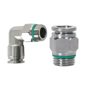 Quick Connect O-Ring Sealed Stainless Steel 304 Air Tube Connector without Teflon Plug-In Design for Pneumatic Systems