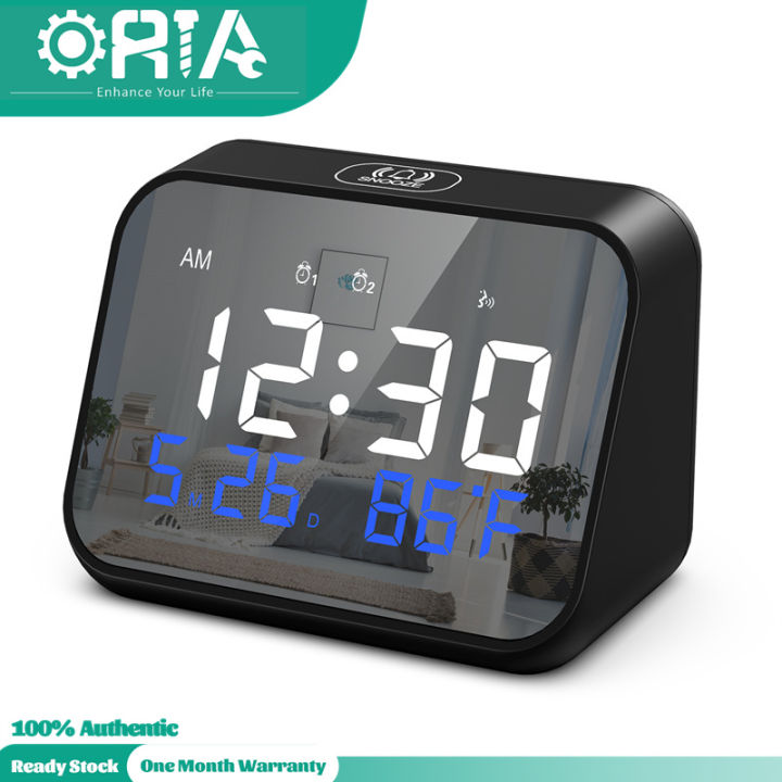 ORIA Digital Clock Light Music LED Alarm Clock with Snooze & Date ...