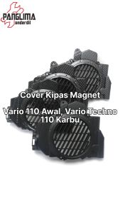 Cover Kipas Radiator Hitam-Light Karbon-Black Karbon Vario 110 Old-CW-Techno CBS Karbu Tutup Mesin