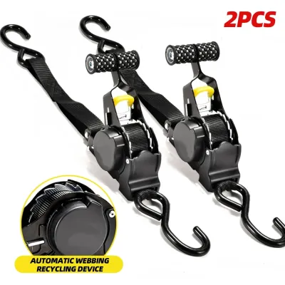 Auto Straps For Cargo Tape Retractable Belts For Load Luggage Strap Ratchet Tensioner Belt For Motorcycles Ratchet Strap For Car