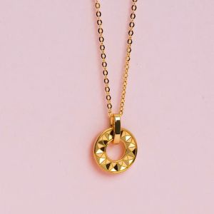 CHOW SANG SANG 周生生 MINTYGREEN 999 24K Gold Sunflower Dual Sided Wear Dainty Necklace for Women 47cm 94535N Price-by-Weight Approx. 4.49g Gold