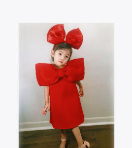 Barbie Girl Birthday Dress Childrens Dress Butterfly Knot One Shoulder Strap Vest Dress Korean Style Summer Skirt for Girls