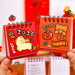 2026 Mini Calendar Cute Cartoon Desk Calendar Daily Planner Coil Calendar Office Stationery New Year Gift