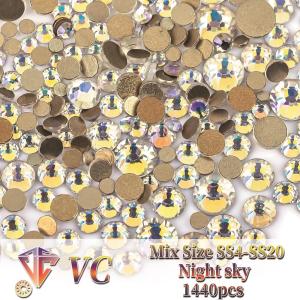 SS4-SS20 Mix Size Clear Crystal Non HotFix Gold FlatBack Rhinestones Decorations DIY Glitter Stones Nail Art Accessories