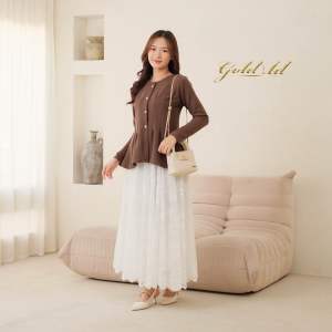 VANA BLOUSE - Atasan Peplum Fit Body Knit - Blouse Lengan Panjang Wanita - Kemeja Korean Style