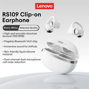 Lenovo | Lenovo Clip On Bluetooth 6.0 Headphones OWS Wireless Earphones IMAX Deep Bass 360° Surround Sound Open Ear Earbuds HD Call RS109