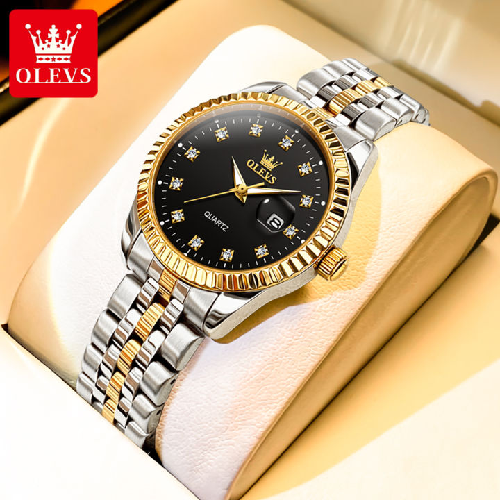 OLEVS jam tangan cewek terbaru 2023 korea import original asli anti air berlian jam tangan wanita elegan mewah rolex Lazada Indonesia