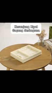 Keranjang Lipat Gagang Serbaguna / Kotak Penyimpanan Aksesoris Peralatan Kantor Sekolah Anak / Handheld Storage Box Organizer Plastic / Wadah Tempat Make Up Alat Tulis Perapih Meja Aesthetic Multifungsi - GP Mall