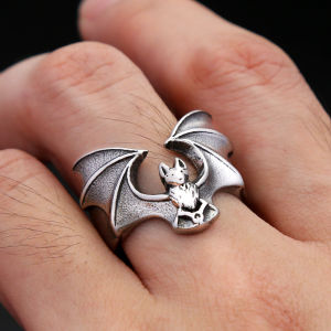 Fashion Vintage Bat Rings For Men Stainless Steel Punk Animal Ring Unique Biker Simple Amulet Jewelry Gifts Dropshipping