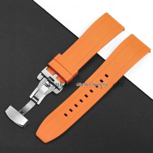 Dây Đeo Đồng Hồ Silicon 20mm/22mm/24mm Khóa Bướm Tháo Nhanh Cho Seiko Rolex Tudor Vòng Đeo Tay Cao Su Nam Tương Thích Với Đồng Hồ Truyền Thống