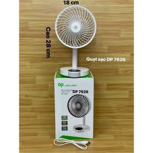 Quạt sạc tích điện có đèn led ( DP-7626 ) ( DP-7627 ) tặng kèm 2 pin sạc cao cấp