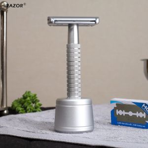 Dao Cạo An Toàn Hai Lưỡi iRAZOR Classic Dành Cho Nam Với 10 Lưỡi Dao Dụng Cụ Cạo Râu Ướt Thủ Công Dụng Cụ Chăm Sóc Da Mặt Cho Thợ Cắt Tóc Kèm Giá Đỡ Bằng Nhôm