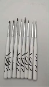 ชุดพู่กัน 8 ชิ้น ด้ามม้าลาย ( ชุดพู่กัน + ไม้ดอท ) พู่กันตกแต่งเล็บ พู่กันเพ้นท์เล็บ