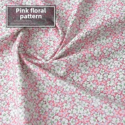 Lightweight Pure Cotton Shantung Fabric Floral Print Handmade Clothing DIY Spring Summer Autumn Winter Garden Home Crafts