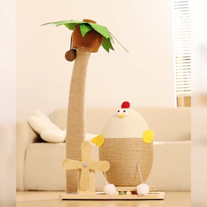 Island Tiki Tales Large Egg Cat Toy & Coconut Tree Combo Scratching Post