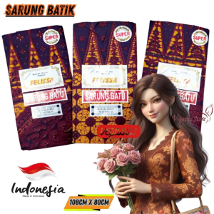 3Pcs Sarung Batik Ibu Melahirkan/Kain Sarung Ibu Jarik Felissa Sudah dijahit Sambung-Aurora Store