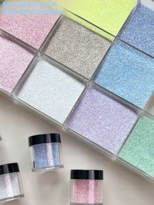 Duole Handmade DIY Epoxy Sea Salt Bright Crystal Sugar Powder Flow Hemp Nail Material Candy Mixed Glitter Powder