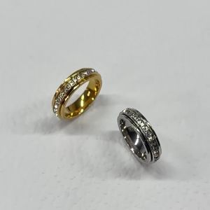 Womens Anxiety Ring Titanium Steel Spinner Fidget Ring with Cubic Zirconia for Anxiety Relief Wedding Promise Lucky Ring Titanium Steel Spinner Cubic Zirconia Eternity Band for Women and Men Fidget Ring Size 5-10 Rotatable Anxiety Relief Ring Fa...