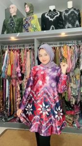 Tunik Zira Jumputan Printing Bahan Maxmara Palembang: Pakaian Wanita Modern