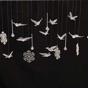 Ornamen Liontin Bentuk Burung Humming Birds Bahan Akrilik Transparan Untuk Dekorasi Pesta Pernikahan
