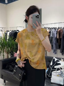 YUFUQING | New Chinese Style Retro Round Neck Loose Short Sleeve Womens Shirt Summer 2025 Elegant Lightweight Casual Fashion Top