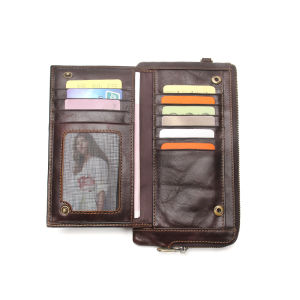 CONTACTS Genuine Leather Wallet For Men Long Clutch Wallets RFID Credit Card Holder Male Zipper Cellphone Pocket