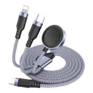 Sakore USB Type-C to Lightning Type-C Magnetic Watch Wireless Charger Two-In-One Three Charging Line Suitable for 15 16 Mobile Phones Iwatch Three-In-One PD Data Cable