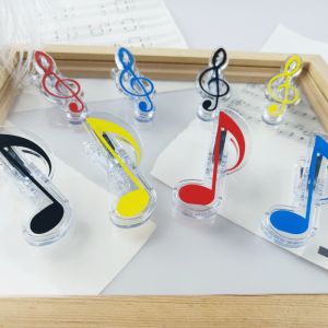 Colorful Music Clip spring wire metal music clip Note for Piano Violin Guitar accessories Clef Small Music Folder Spectrum Clip Music Folder Stationery