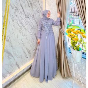 REALPICT COD DRESS KAYLA FREE FASMINA BAHAN FULL CERUTY APLIKASI BRUKAT PAYET LD 110 PB 142 BEST SELLER PREMIUM TANGAN PERTAMA KONVEKSI