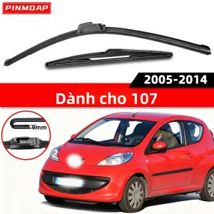 PINMOAP Cần Gạt Nước Im Lặng Cho Peugeot 107 2005-2014 Bộ Phận Thay Thế Cần Gạt Nước Cao Su Mọi Thời Tiết Phía Trước Và Phía Sau