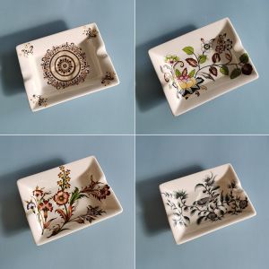Retro American Style Ceramic Soap Dish European Vintage Bathroom Hotel Dormitory Soap Tray Dish Soap Holder Household Cleaning Tools