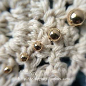 ไม่พับนำเข้าจากอเมริกา14K หุ้มทองฉีดทองลูกปัดแสงสร้อยข้อมือถั่วทองสร้อยคอสร้อยข้อมือลูกปัดแยกอุปกรณ์เสริม DIY