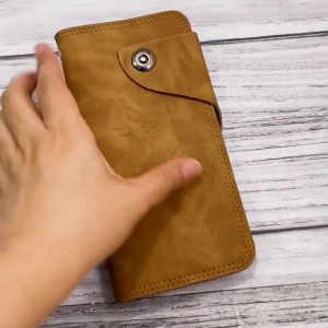 กระเป๋าสตางค์หนังใบยาว กระเป๋าใส่บัตร มีช่องใส่บัตร 24 ช่อง ดีไซน์วินเทจ ใบเดียวครบ!