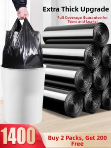 DINGGU | Heavy Duty Handled Black Garbage Bags for Home and Office