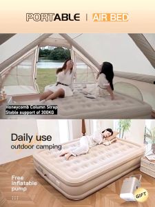 【100%Original】MODOFO Automatic Inflatable Air Bed with Electric Pump Portable Inflatable Mattress Foldable Single Double Mat Bed for Family Camping Travel