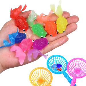 Childrens 10Pcs/Set Kawaii Simulation Rubber Goldfish Baby Bath Water Play Games Toys for Kids Toddlers Bathing Shower Gifts