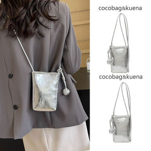 Summer Fashion Lightweight Silver Mini Crossbody Phone Bag Womens Handbag COCOBAG & KUENA Soft PU Material Vertical Shape