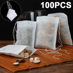 【XZsunflower】100pcs Empty Teabags Food Grade Nonwoven Tea Bags Heat Seal Filter Paper Herb Loose Tea Bags