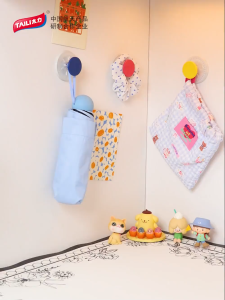 TAILI 2PCS Vacuum Suction Cup Thumbtack Hook Strong Adhesive Kitchen Bathroom Toilet Traceless Wall Hanging No Punching Hook Behind Wall Door