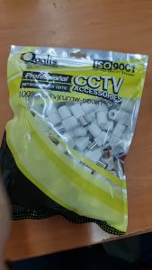 แจ๊คทีวี ตัวผู้พลาสติก 75โอมห์ ยี่ห้อ Qoolis แบบงอ90องศา