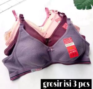 sport Bra wanita dewasa tanpa busa dan kawat size 34-42 multi warna
