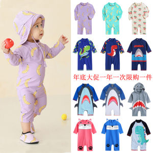 Áo Tắm Trẻ Em Áo Tắm Suối Nước Nóng Cho Bé Trai Giữ Ấm Nhanh Khô Chống Nắng Trẻ Sơ Sinh Bé Gái Một Mảnh Dài Tay Hàn Quốc