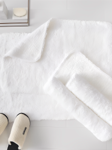 Thickened Pure Cotton Long Hair Bathroom Mat Anti-Slip Quick Dry Hotel Simple Style Entrance Door Mat Bathroom Absorbent Rug