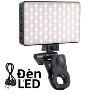 Đèn Selfie LED Di Động Sạc Lại Được 3000mAh Với 3 Chế Độ Chiếu Sáng Kèm Kẹp Và Chân Máy Dùng Cho iPhone Máy Ảnh Laptop