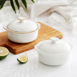 With Lid Tonic Soup Bowl Porcelain Steamer