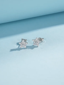 Bông tai nụ hoa tuyết đính đá lấp lánh dễ thương phụ kiện trang sức ulzzang hàn quốc kpop