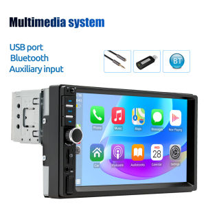 ESSGOO 7010B 1 Din Car Stereo Bluetooth Audio Radio 7" HD 1/2Din 7 inch Touch Screen Monitor MP5 Player SD USB FM Rear View Cam Support Wired Carplay & Android Auto