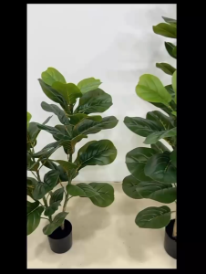 【SG Evergreen】Artificial Fiddle Fig Plants Artificial Plant Small Fake Plants Potted Plant Faux Plant for Home Decor indoor outdoor Plants Fig Leaf Fake Tree with Pot